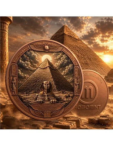 Great Pyramid of Giza – Five Ancient Wonders | 1 kg Kupfer Round | Italy 2026