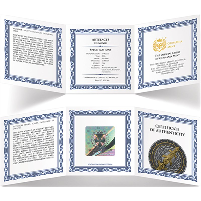 Gungnir Artefacts UHR 2026 – Holzbox Verpackung | Germania Mint Sammlerbox | kaufen Graz Kärnten