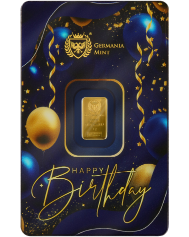 Happy Birthday - Germania Mint Gold Minted Bar 1g**