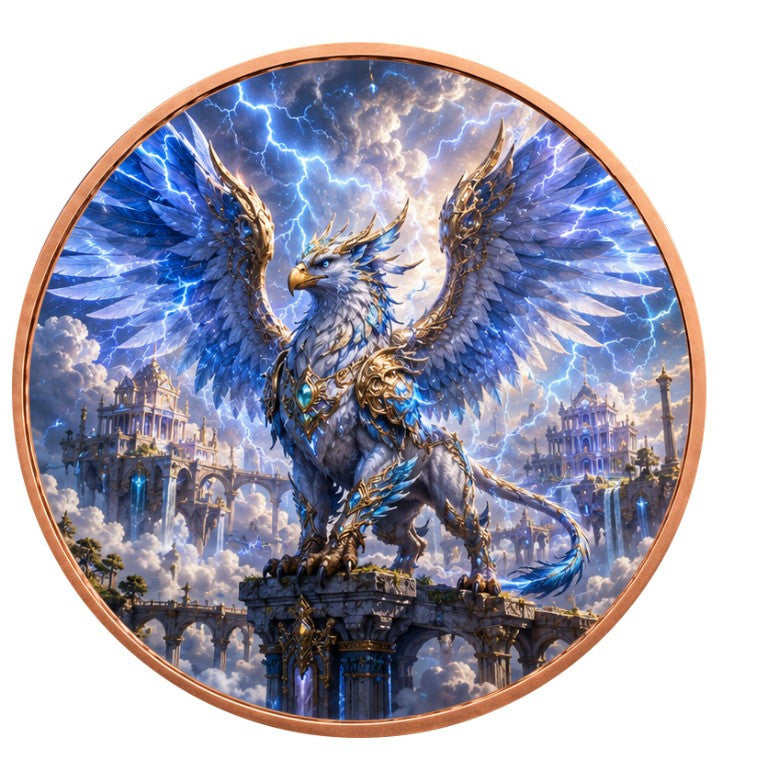 Greifenjunges im Kristallreich – 1 oz Kupfermedaille