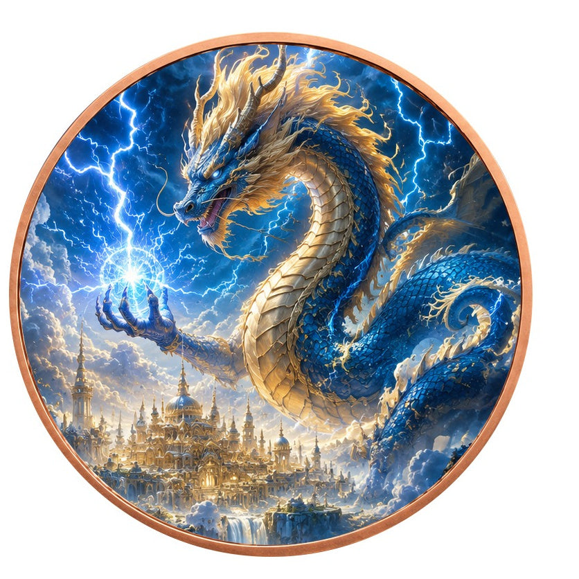 Himmelsdrache mit Kristall – 1 oz Kupfermedaille