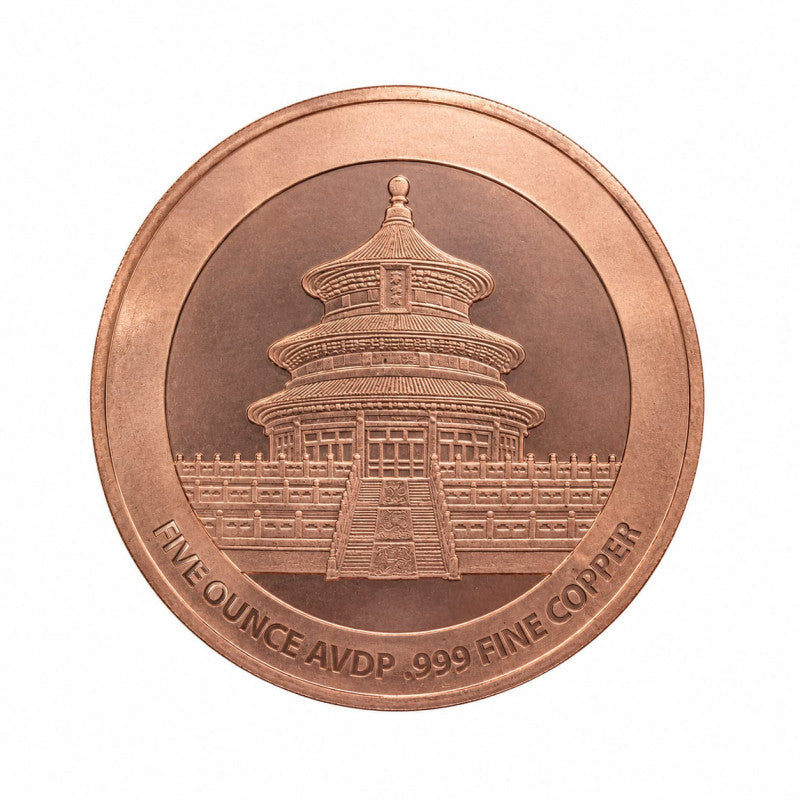 Panda 5 oz Kupfermedaille .999 – zweite Ansicht – MM Edelmetalle