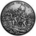 Legendary Warriors Attila der Hunne 2026 – 1 oz Silbermedaille Antik, Motivseite