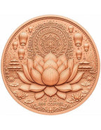Kupfermedaille 5 oz – Lotus Buddha 2026 | Coloriert | Cu .999 | Limitiert 3.000 Stück
