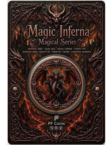 Kupfermedaille 1 oz – Magic Inferna 2026 | Magical Series | Hochrelief & Colors | Limitiert 3.000 Stück