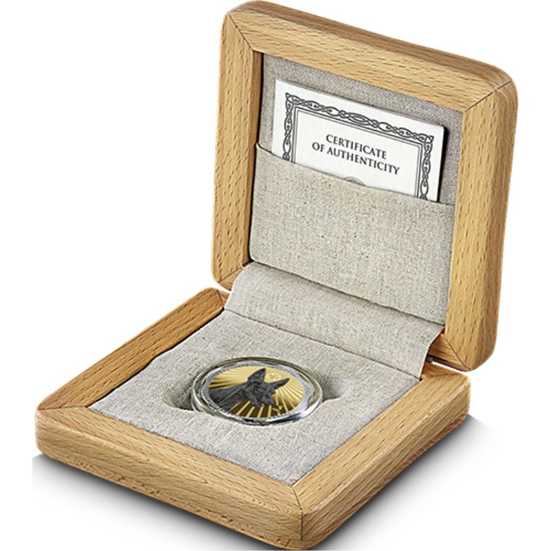 Maltesischer Pharaonenhund 2026 – 1 oz Silbermünze | Ag .9999 | Ruthenium & Gold | Nummeriert | Malta | Germania Mint