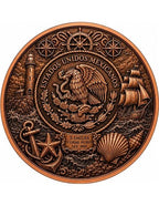 Kupfermedaille 5 oz – Nautical Libertad 2026 | Mexiko | Coloriert | Limitiert auf 3.500 Stück