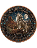 Kupfermedaille 1 oz – Spirit of the Tribes 2026 | North American Wildlife Series (High Relief, coloriert)