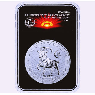Ruanda 2027 Jahr der Ziege – 1 oz Silber Reverse Proof Coin Card – Produktansicht 1 – MM Edelmetalle