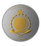 2 Oz Silver Coin 5$ Niue 2024 EARTH Ruthenium Dark Gilded