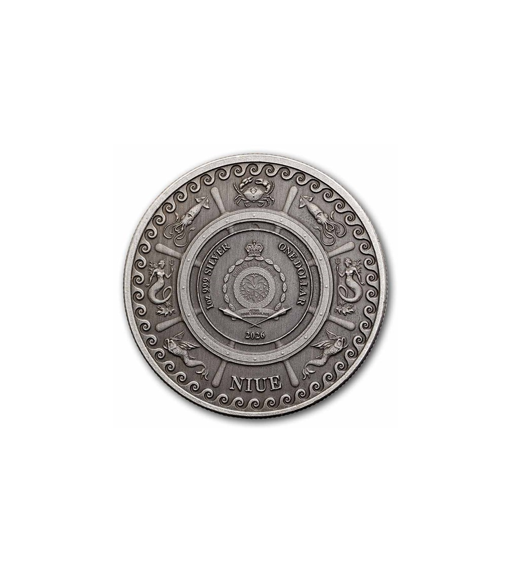 The Kraken 1 oz Silber 999 Antique Finish 2026 – Niue (Limitiert 500)