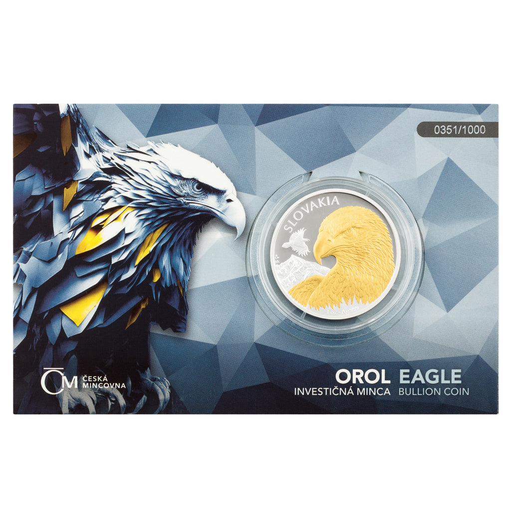 Silbermünze 1 oz – Adler (Orol) 2025 | Proof | Teilvergoldet | Nummeriert | Czech Mint / Niue