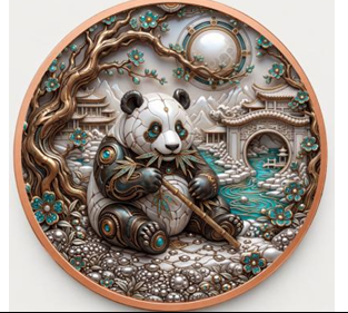 Steampunk-Panda – 1 oz Kupfermedaille