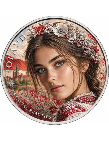 Kupfermedaille 1 oz – Poland Seduction | National Beauties 2026 | Golden Matt & Colors | Limitiert 499 Stück