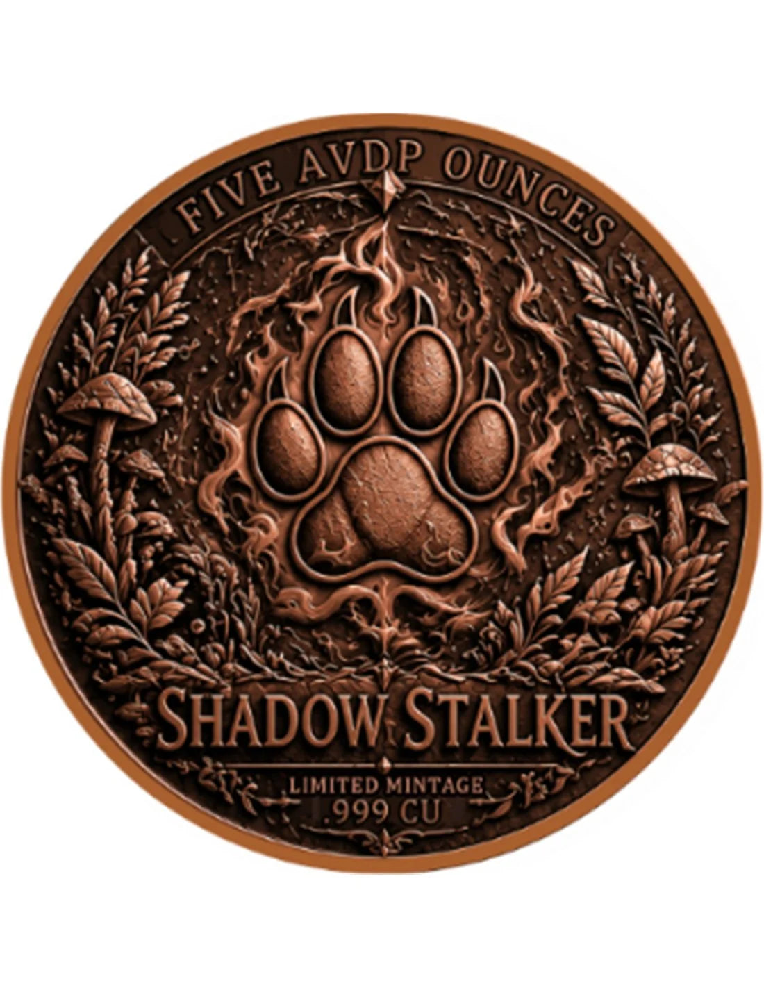 Kupfermedaille 5 oz – Shadow Stalker | Coloriert | Cu .999 | Worldwide Mints | Limitiert 999 Stück