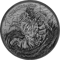 Ragnarök Jörmungandr 2026 – 1 oz Silber Black BU – Vorderseite mit der Midgardschlange