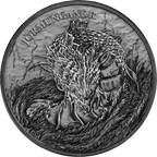Ragnarök Jörmungandr 2026 – 1 oz Silber Black BU – Vorderseite mit der Midgardschlange