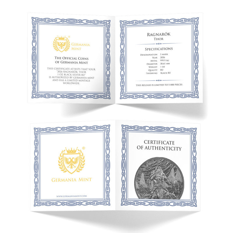 Ragnarök Thor 2026 – 1 oz Silber Black BU – Echtheitszertifikat