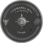 Ragnarök Thor & Jörmungandr 2026 – Geminus 2 × 1 oz Silber – Jörmungandr Rückseite mit Schlangenmotiv