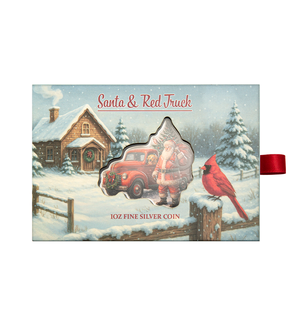Santa & Red Truck 2026 – Detailansicht des Weihnachtsmotivs