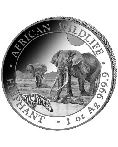 Somalia African Wildlife Elephant 1 oz Silver 2026 BU