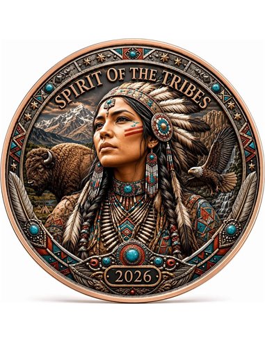 Spirit of the Tribes – North American Wildlife Series 1 oz Kupfer 999 High Relief Colors 2026