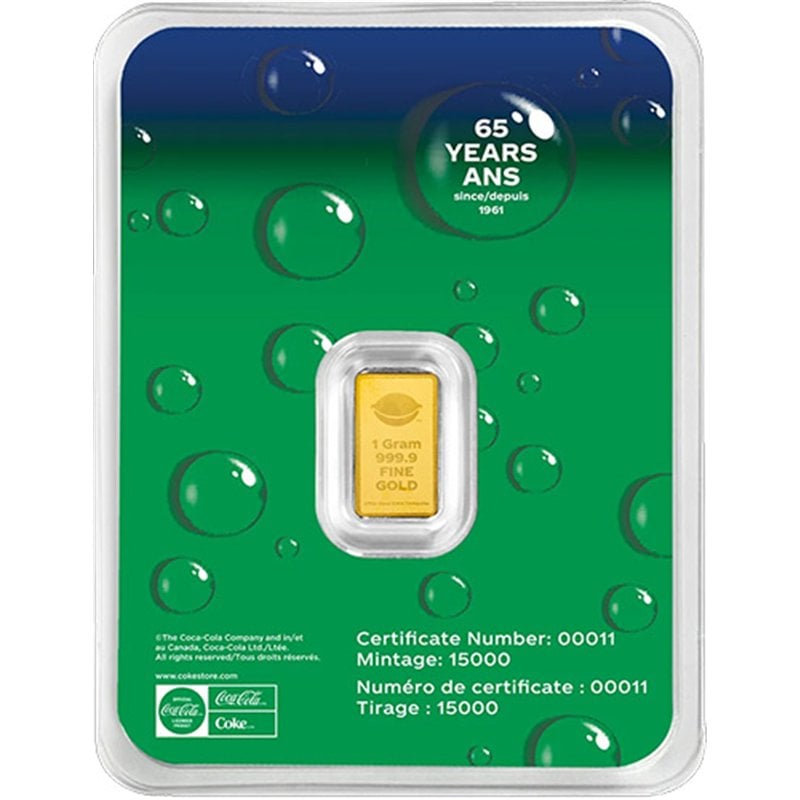 PAMP Sprite 65th Anniversary 2026 – Rückseite mit 1 g Gold .9999 und Seriennummer