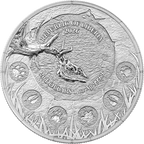 Megafauna Riesenhirsch 2026 BU – 1 oz Silber, Wertseite
