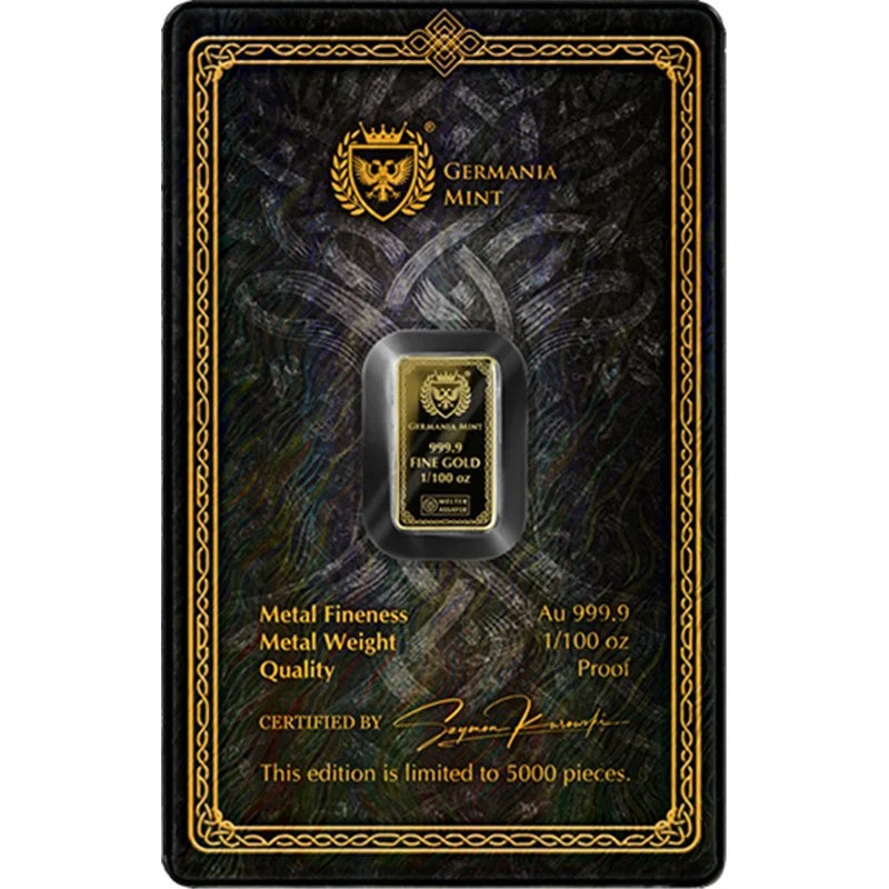 Thor – Götter von Germania | Goldbarren 1/100 oz | Au .9999 | Proof | Germania Mint**