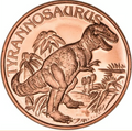Tyrannosaurus Rex 1 Unze Kupfermünze