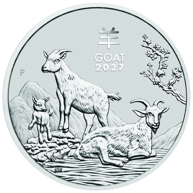 unar III Year of the Goat 2027 – 1 /2 oz Silbermünze Ag .9999 | Perth Mint Australien | kaufen Graz Kärnten