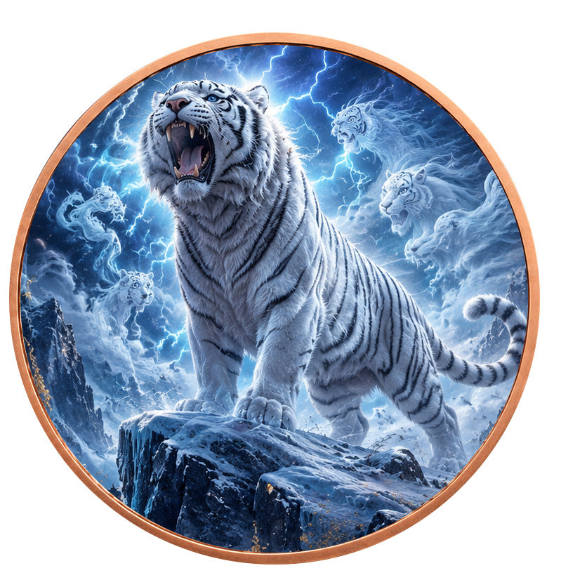 Weißer Tiger des Nordens – 1 oz Kupfermedaille